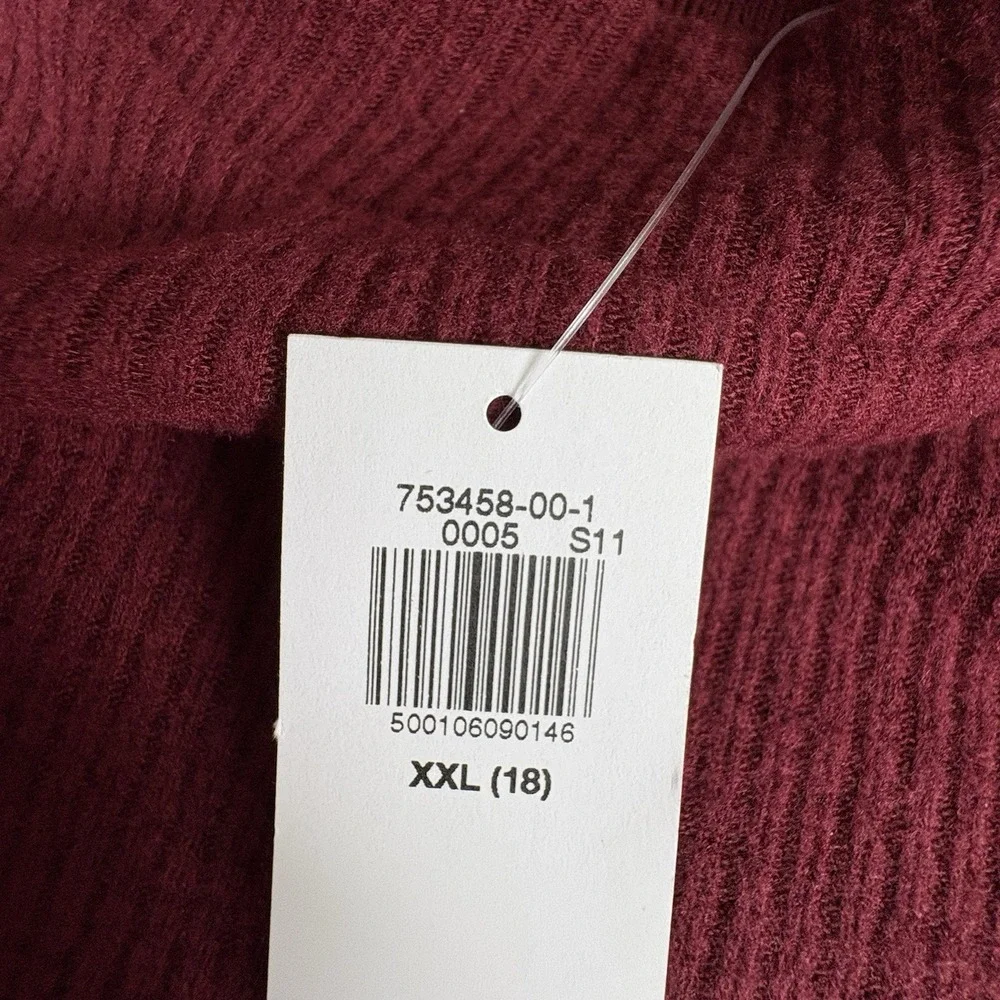 Old Navy Dress Girls XXL 18 Red Ribbed Knit A-Line Long Sleeve NWT